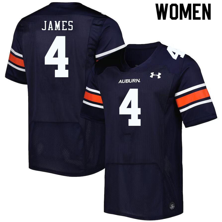 Women's Auburn Tigers #4 D.J. James Navy 2023 College Stitched Football Jersey